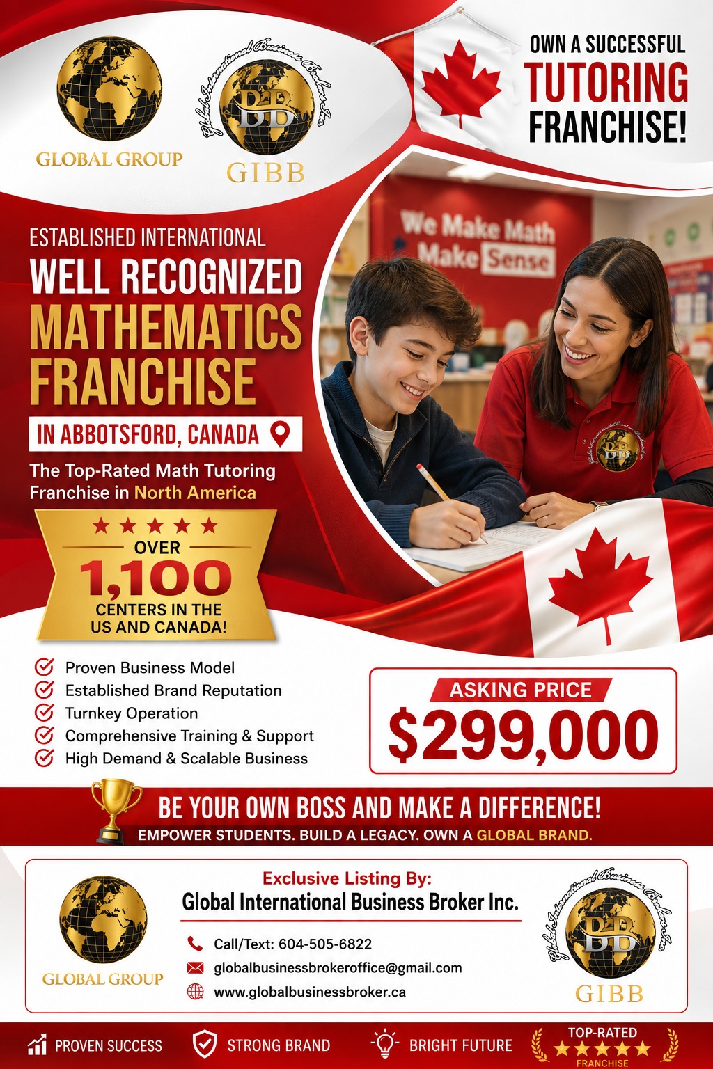 Established International Mathematics Tutoring Franchise for Sale in Abbotsford, BC
